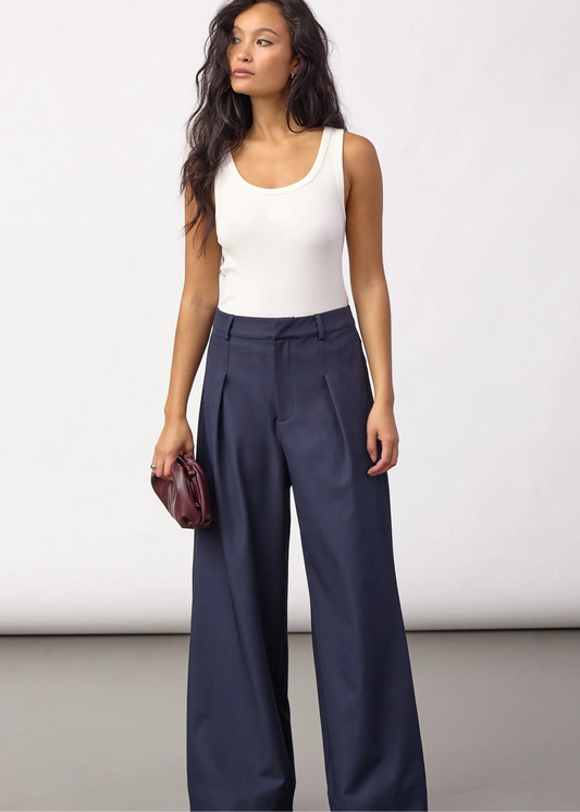 Co' Couture LunaCC Pleat Pant - Navy