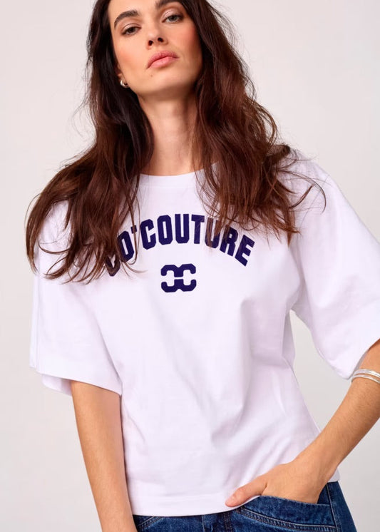 Co'Couture T-shirt White -Blue