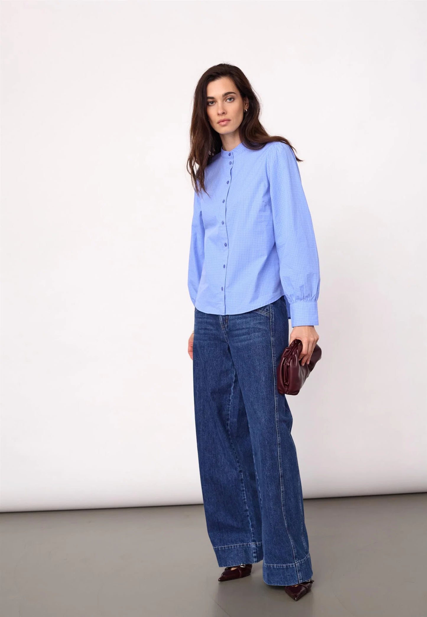 Co`Couture ElonaCC Check Shirt Pale Blue