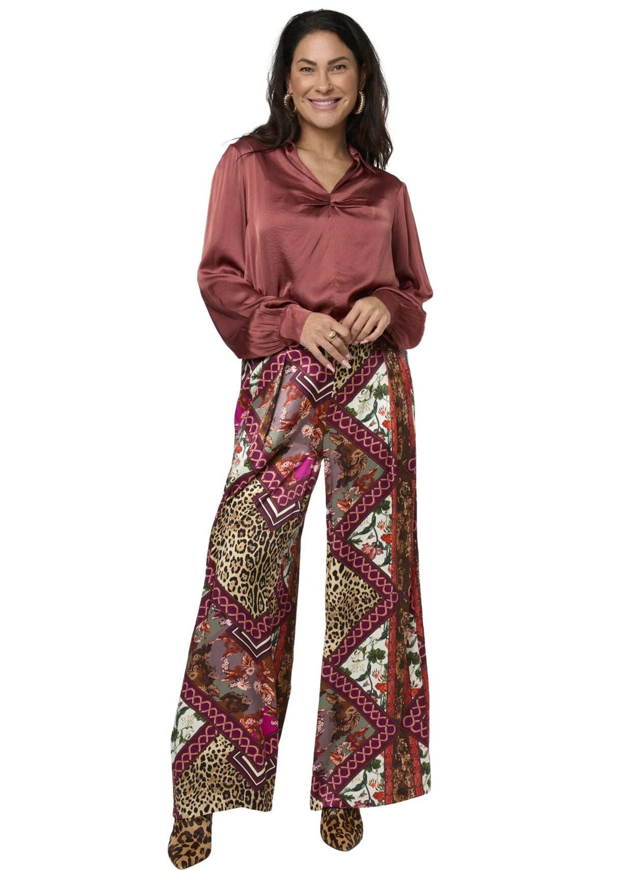 Tessa Koops MAYA SATIN SIENNA TOP BROWN