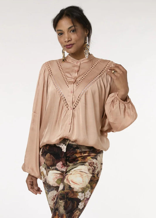Tessa Koops SUZE BLUSH SATIN TOP