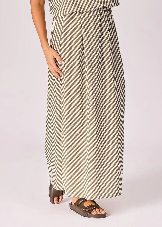 Lalotti Rok met streepjesmotief - Green stripe