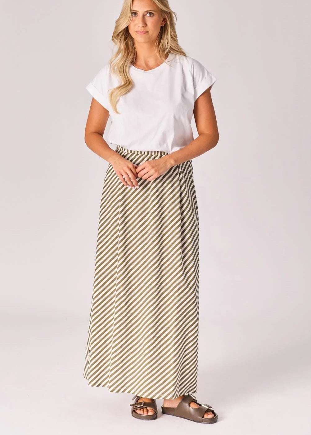 Lalotti Rok met streepjesmotief - Green stripe