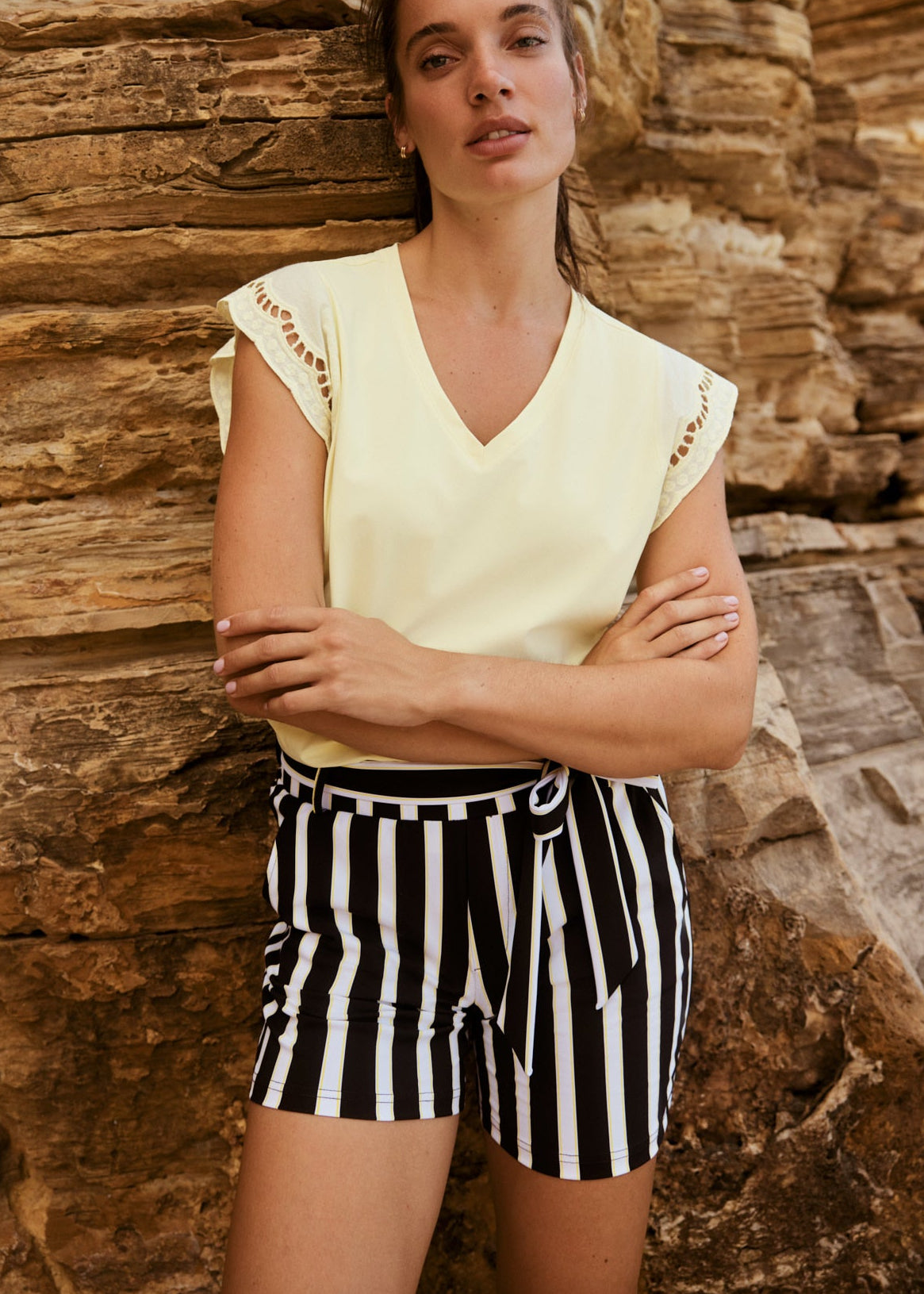 Lady Day – Shorty Travel Trousers – Doub stripe